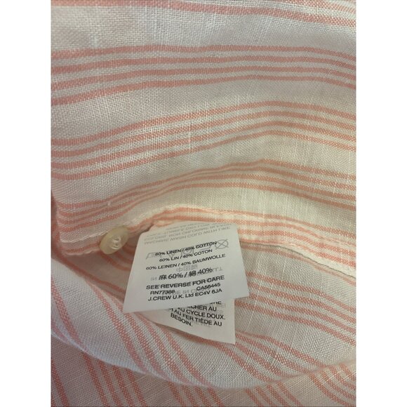 J. Crew womens Pink striped Button Down Shirt‎ 8 Tall "Boy" classic long sleeve - Picture 5 of 12
